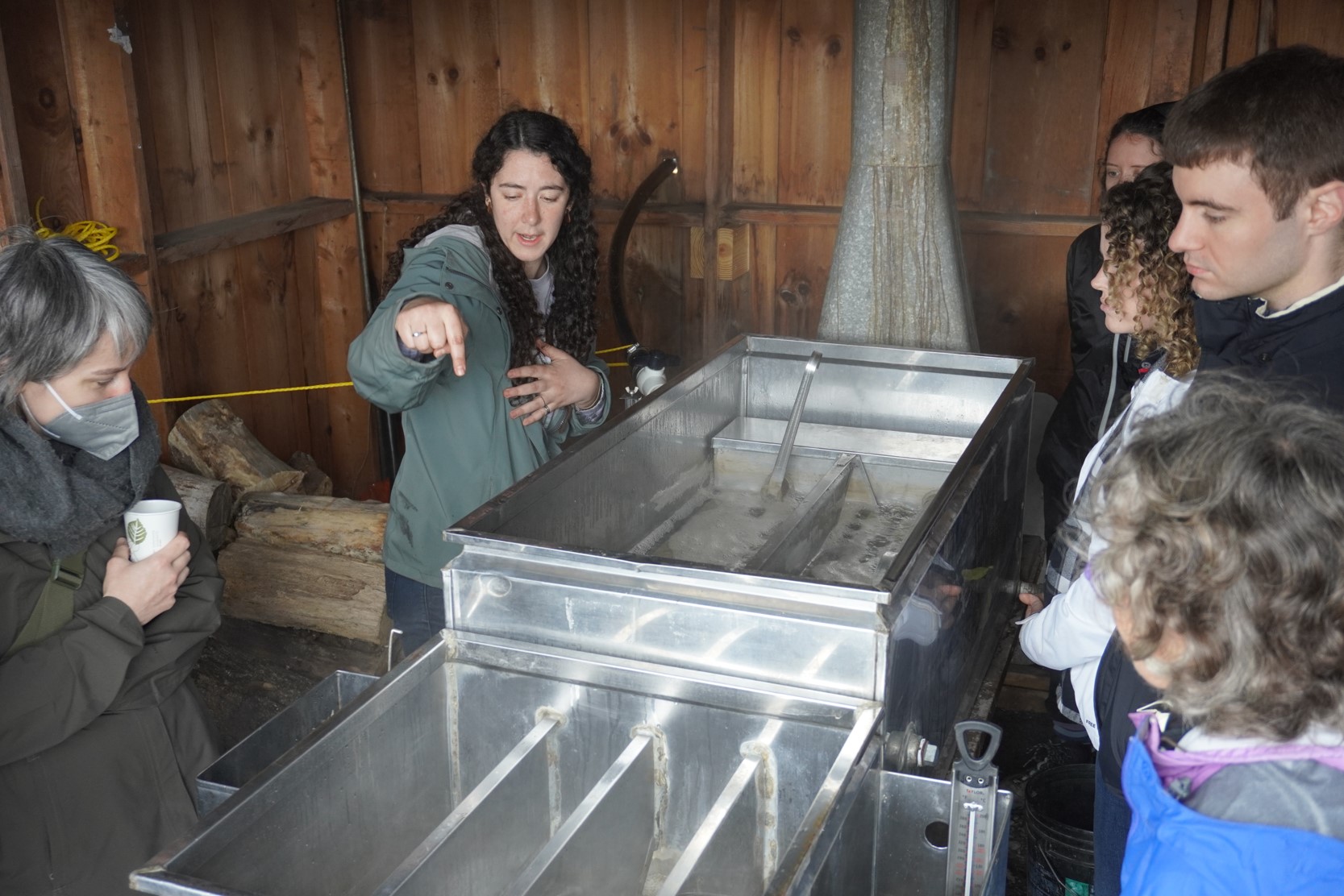 Maple syrup evaporator in use at a demonstration at Siuslaw Model Forest. 