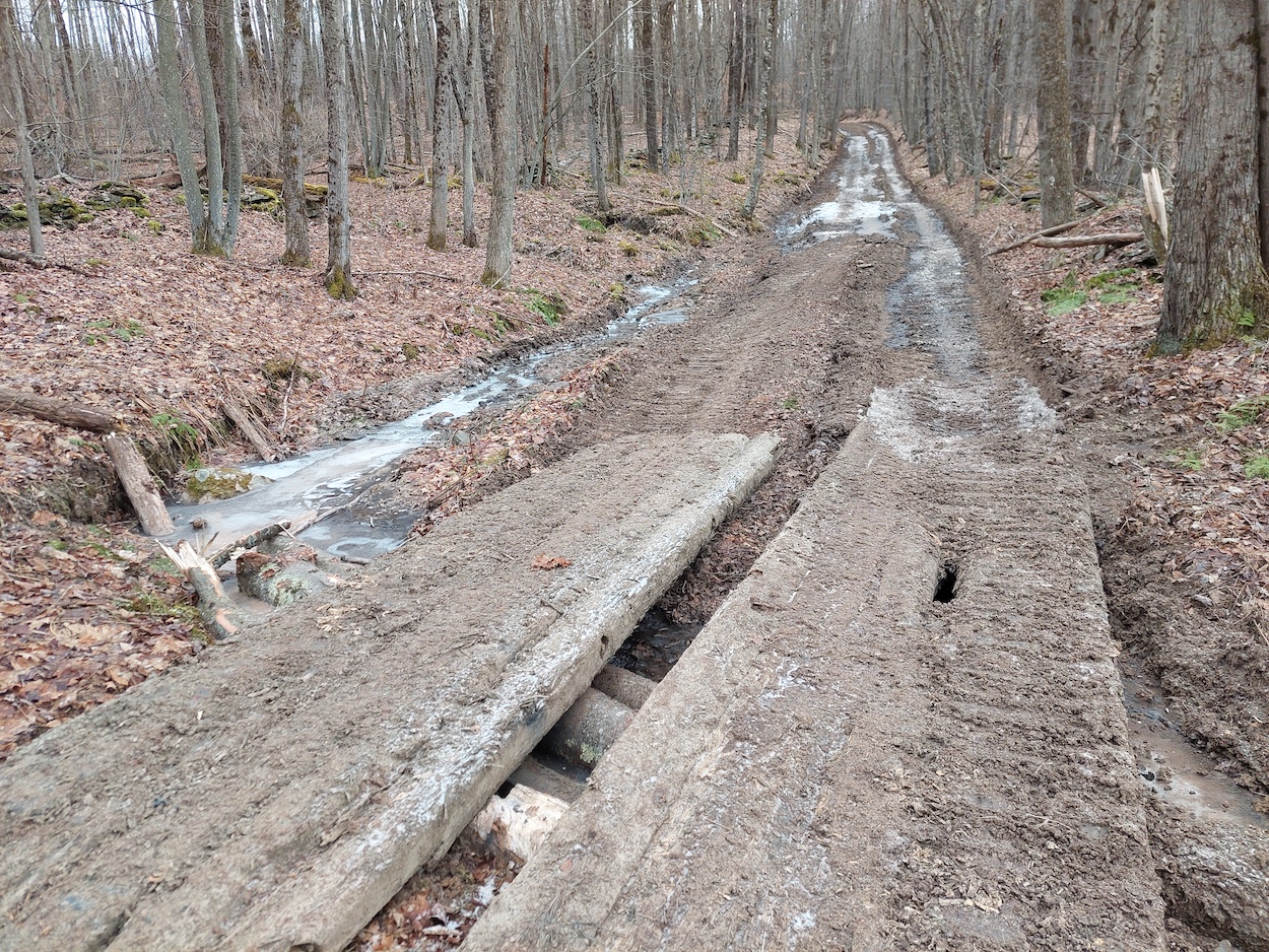 1 Geotextile separates large stone layer from subgrade