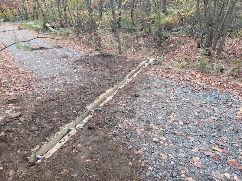 Completed culvert installed flush with the road surface.