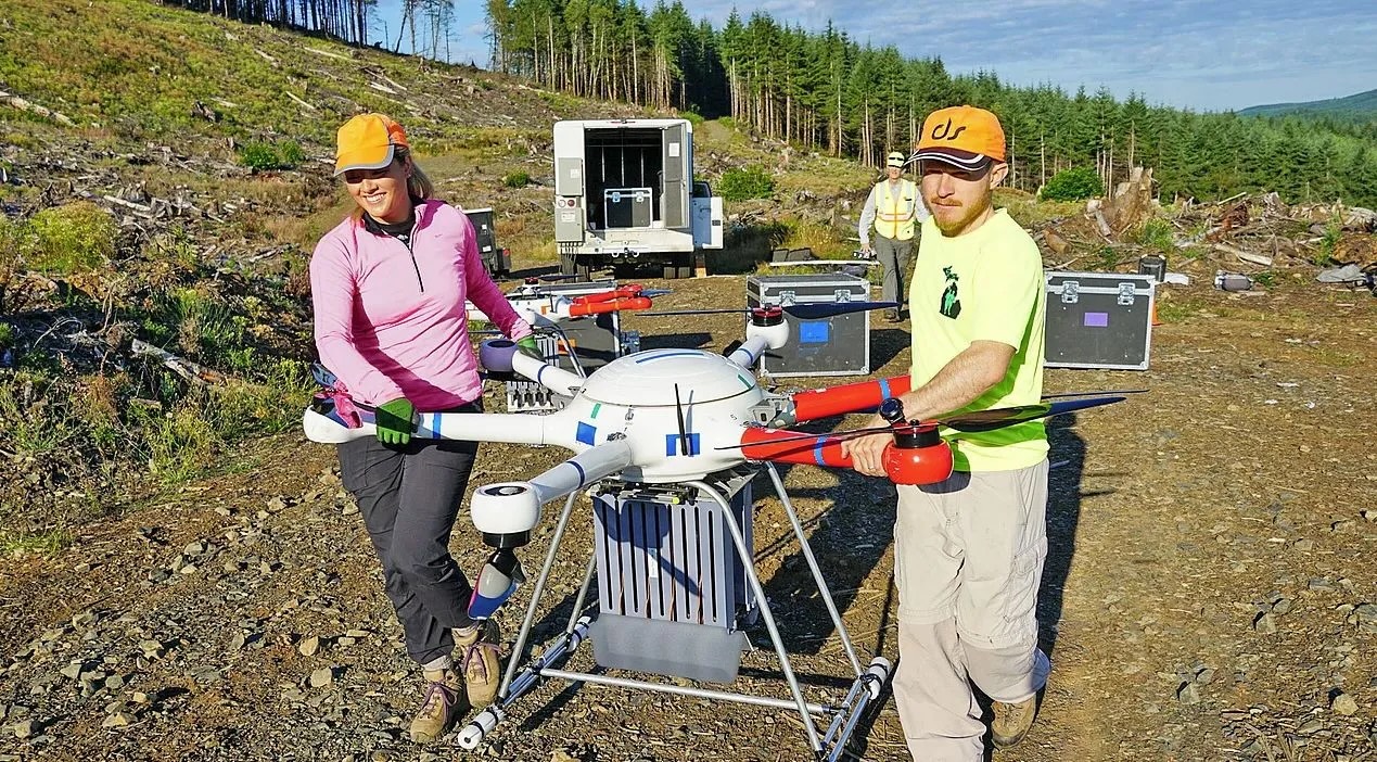 Large drone for planting tree seeds.